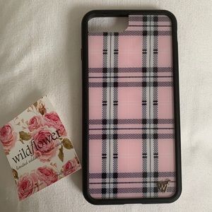iphone 6/7/8 plus pink plaid wildflower case